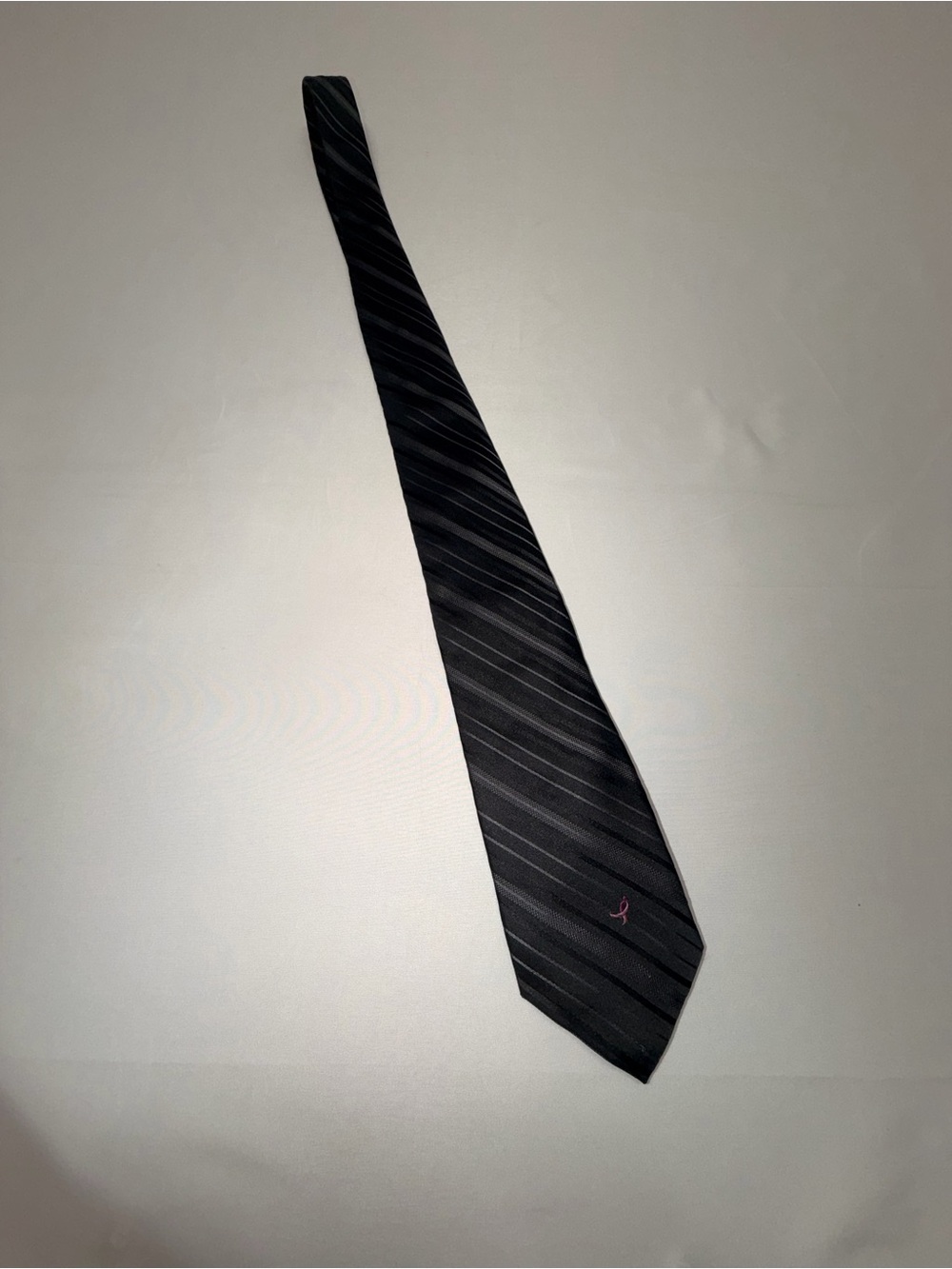 Knots for Hope Susan G Komen Pink Ribbon Men’s Silk Tie Black Striped